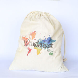 Wanderlust off-white laundry Bag